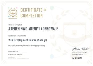 Ade Adeniyi Web Dev Pro Certificate